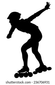 Silhouette athletes of skates on white background 