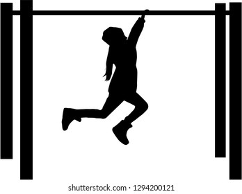 Silhouette athletic children.