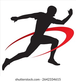 Silhouette of a athletic man running 