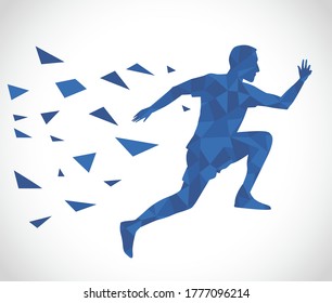 silueta del hombre atlético corriendo diseño de ilustración vectorial