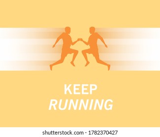 silhouette of athletic men running vector illustration design