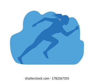silhouette of athletic woman running vector illustration design