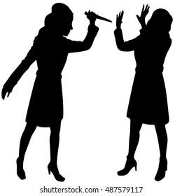 silhouette of an attack with a knife