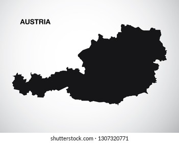 silhouette of austria, vector illustration