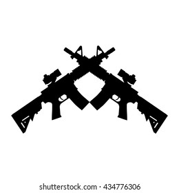 silhouette of automatic weapons
