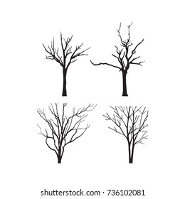 silhouette of a autumn tree vector illustration isolated on white background