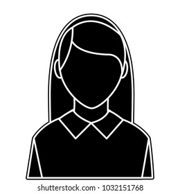 silhouette avatar elegant woman with blouse and faceless