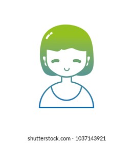 silhouette avatar girl with blouse and hairstyle design