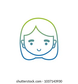 silhouette avatar girl head with hairstyle design