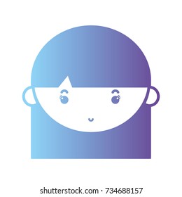 silhouette avatar girl head with hairstyle