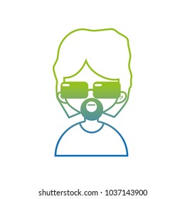 silhouette avatar man with hairstyle and beard design