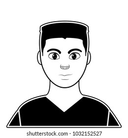 silhouette avatar man with hairstyle design and shirt