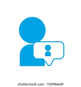 silhouette avatar man social user with chat bubble