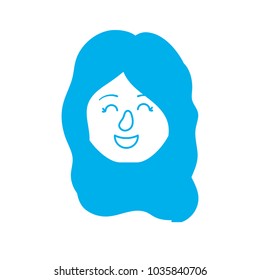 silhouette avatar woman head with hairstyle design