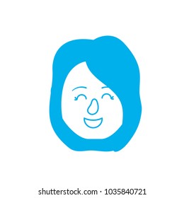 silhouette avatar woman head with hairstyle design
