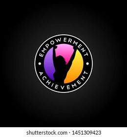 Silhouette awakening woman for Empowered Wellness Women Label logo design