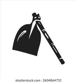 Silhouette of an ax Vector illustration isolated on a white background.