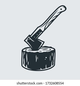 Silhouette of axe for carpentry and wood workshop