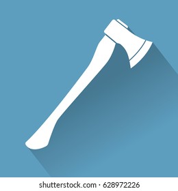 Silhouette of Axe. Flat design vector illustration