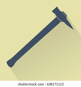 Silhouette of Axe. Flat design vector illustration