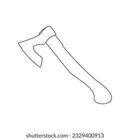 The silhouette of an axe on a white background. Vector image.