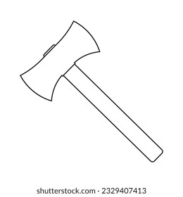 La silueta de un hacha sobre un fondo blanco. Imagen vectorial.