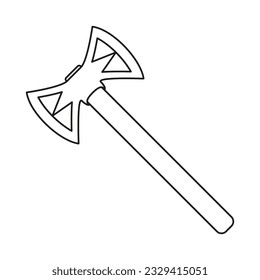 La silueta de un hacha sobre un fondo blanco. Imagen vectorial.