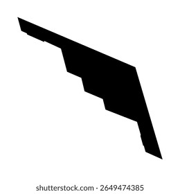 Silueta B2 Diseño de bombardero aislado. silueta negra B-2 Bombardero