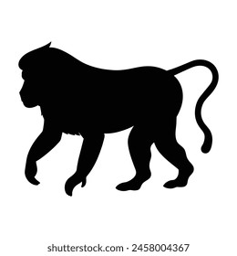 silhouette of a baboon animal