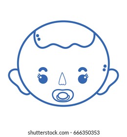 silhouette baby boy head with pacifier and hairstyle