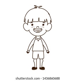 silhouette of baby boy standing smiling on white background