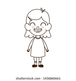 silhouette of baby girl standing smiling on white background