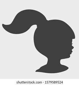 Silhouette of baby head, vector shape, illustration