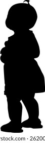 Silhouette of baby isolated on white background