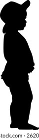 Silhouette of baby isolated on white background