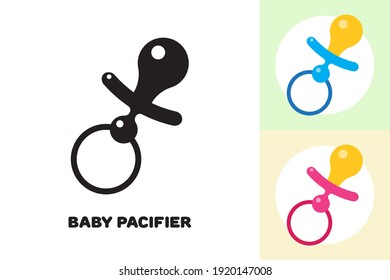 Silhouette de un pacificador bebé y dos coloreados para un niño y una niña