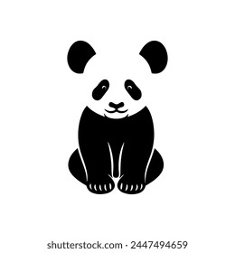 
silhouette of a baby panda