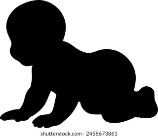 silhouette of a baby in a posethatcrawls