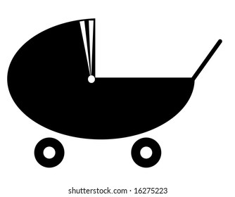 silhouette of a baby pram or stroller