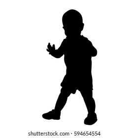 silhouette of a baby walking, isolated