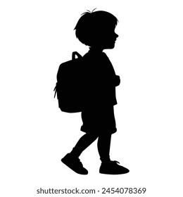 silhouette of a back to school kid 