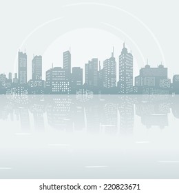 Ciudad de fondo de silueta