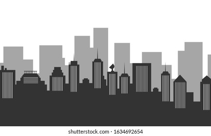 Silhouette Background City Many Buildings Windows Stock Vector (Royalty ...