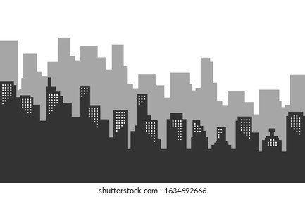 Silhouette Background City Many Buildings Windows Stock Vector (Royalty ...