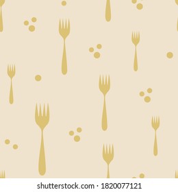 Silhouette Background Of Cutlery. Seamless pattern in flat design style . Kitchen utensils. Vector illustration