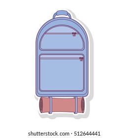 silhouette backpack camping with sleeping bag