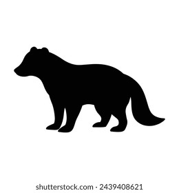 silhouette of a badger on white