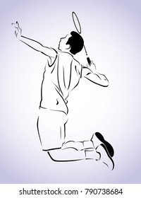 silhouette of badminton