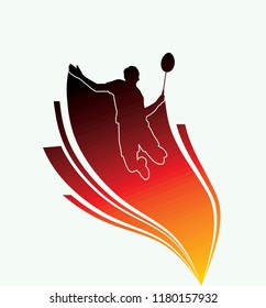 silhouette badminton illustration