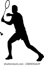 silueta de un jugador de bádminton 